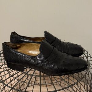Moreschi Black Textured Leather Loafers